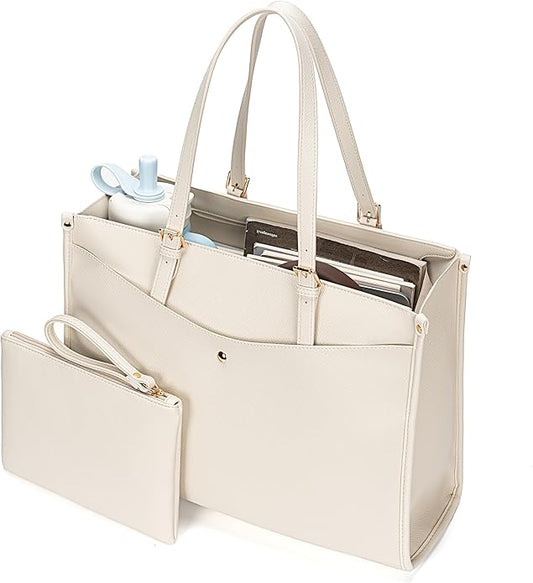 Laptop Tote Bag Women, Work Tote with Multi Pockets, Nurse Bag with Large Cup Holder, For Work, Travel, Daily Use