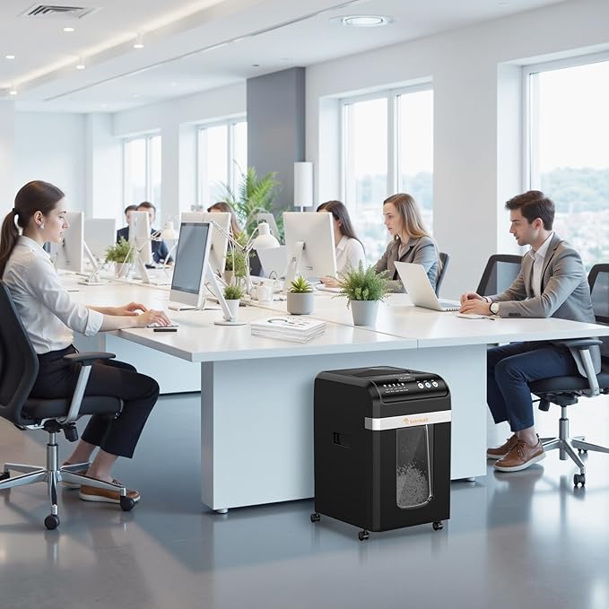 Bonsaii 200-Sheet Auto Feed Paper Shredder, 60 Minutes Nonstop Heavy Duty Shredders, 8.1 Gallon Large Bin Office Document Shredder, Micro-Cut/High Security P-4 Commercial Grade Shredder (C283-A)