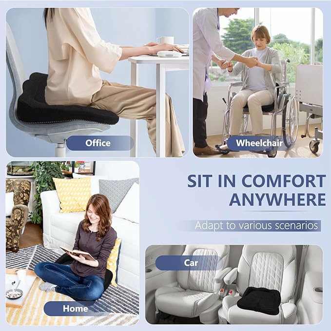 Thicken 19.7in Seat Cushion Gel, Large Cooling Seat Cushion for Long Sitting, Cushion for Wheelchair, Pressure Relief Cushion Seat for Office Chair, Chair Seat Pads for Car Desk Chair Kayak Stadium
