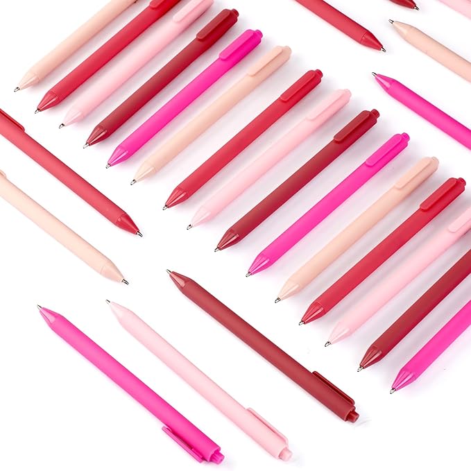 100 Pcs Ballpoint Pens Bulk Retractable Writing 1. 0 mm Black Ink Cute Pens Smooth Writing Color Fancy Gift for Teacher Student Employee Office School Home Baby Shower Supplies (Pink Series)