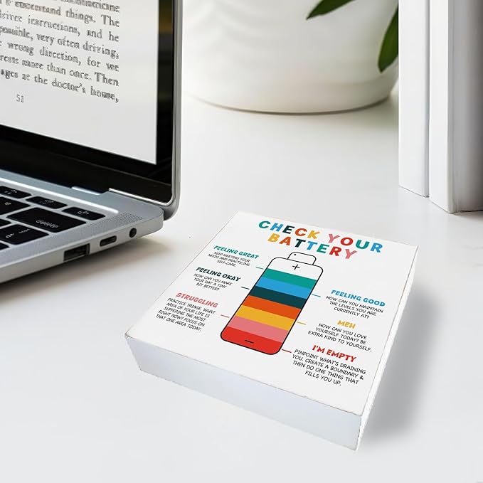 Mental Health Therapist Gifts, Counseling Therapy Office Must Have, Calming Reading Corner Wood Sign Decor for Desk Shelf