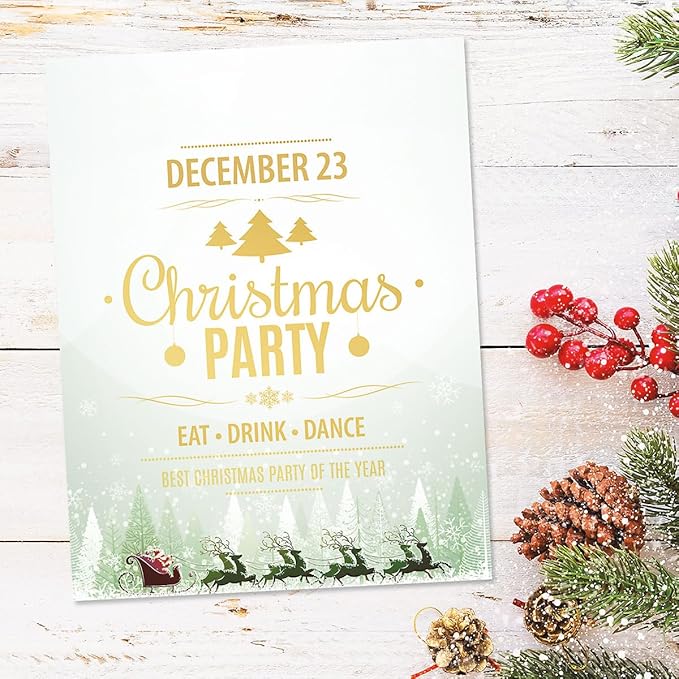 Santa’s on His Way Christmas Stationery - Holiday Letters, Computer Printer Paper, 25 Sheets, 8½ x 11 Inch, by Current