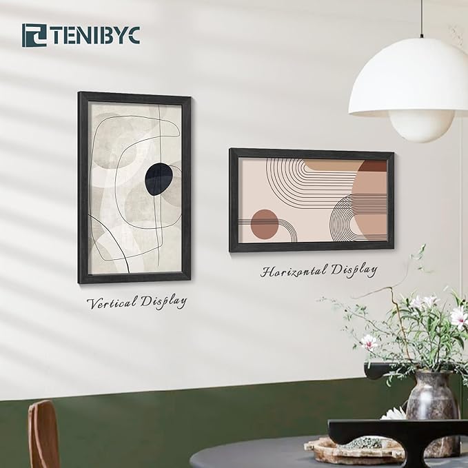 14x24 Picture Frame 4 Pack - Black Solid Wood Poster Photo Frame - Woodgrain Series - Room, Office, Gallery, Studio Display - Wall Hanging