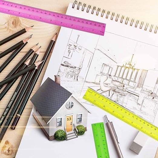 64 Pack Rulers Bulk for Classroom 12 inch, Plastic Clear Rulers for Office Back to School Supplies with Inches and Centimeters