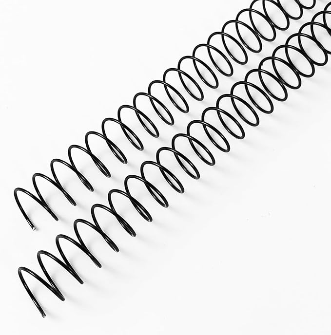 Binditek 30 Pack Metal Spiral Binding Coils, 12mm (1/2"), 75 Sheet Capacity, 4:1 Pitch, Black, 48 Loops for Letter Size, for Students and Coworkers