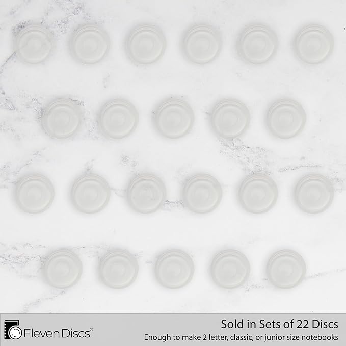 ¾-Inch Translucent Plastic Discbound Expansion Discs for Custom Notebook and Planner - Compatible with Circa, Arc, TUL (Set of 22)