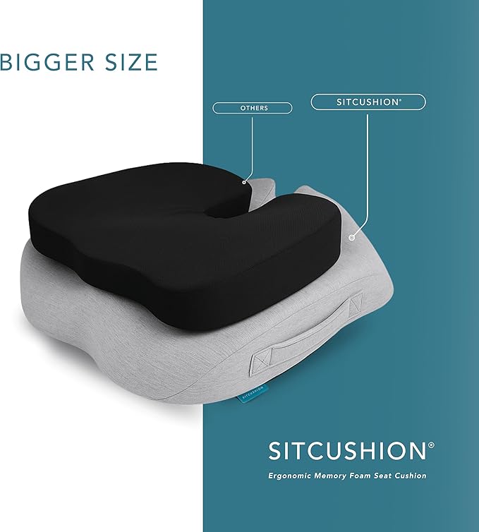 X Large Seat Cushions for Office Chairs, Car & Truck. Ergonomic Gaming Chair Seat Cushion and Sciatica Pain Relief Pillow for Back Pain. Orthopedic Coccyx Cushion for Tailbone Pain Relief (Green)