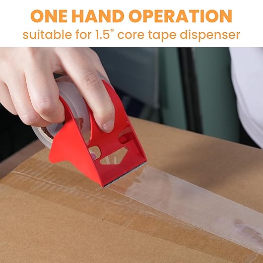 TAPEBEAR 1.5" Core Packing Tape Refills No Noise 2.6mil Thick, 1.88" x 22yd Super Clear Packaging Tape for Book Binding, Carton Sealing, Moving, Shipping, 6Rolls