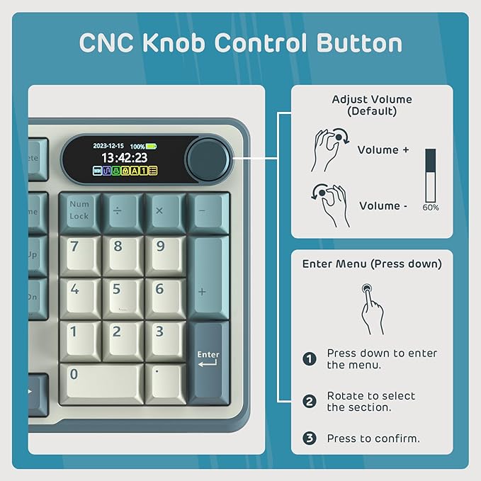 RK ROYAL KLUDGE S98 Mechanical Keyboard w/Smart Display & Knob, Top Mount 96% Wireless Mechanical Keyboard BT/2.4G/USB-C, Hot Swappable, Software Support, Creamy Sounding, 98 Keys