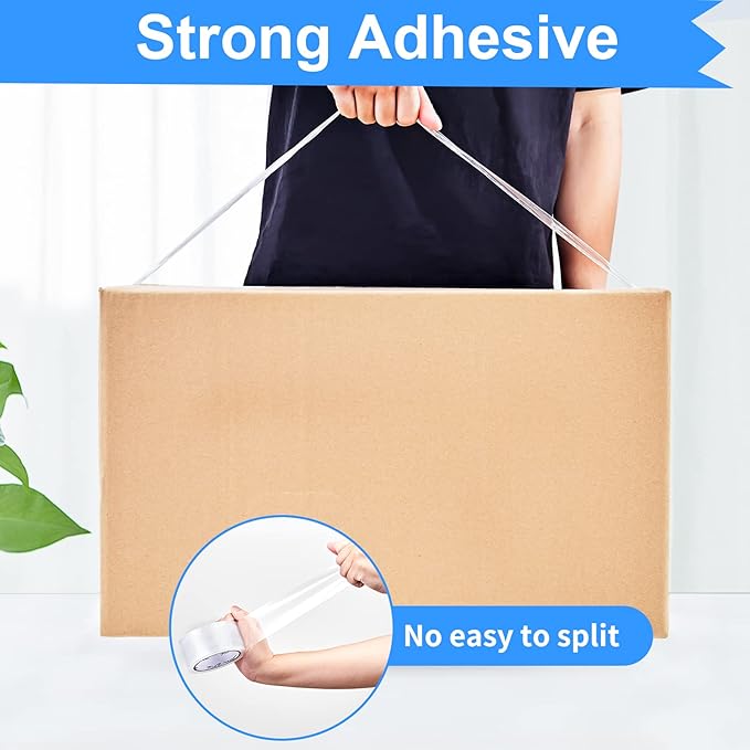 JARLINK Clear Packing Tape (24 Rolls), Heavy Duty Packaging Tape for Shipping Packaging Moving Sealing, 2.7mil Thick, 1.88 inches Wide, 60 Yards Per Roll, 1440 Total Yards