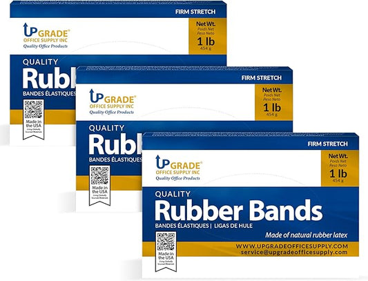 Upgrade Office Supply UPG22564PK3 Rubber Bands, Size 64 (3-1/2 x 1/4), 960 Bands, 1 lb 3-Box, USA