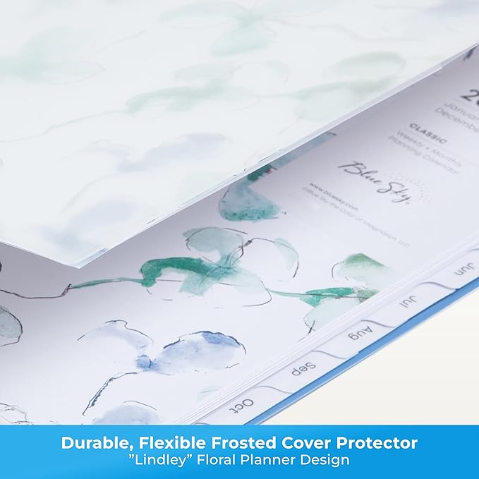 Blue Sky 2026 Weekly and Monthly Planner Calendar, January 2026 - December 2026, 8.5" x 11", Flexible Cover, Laminated Tabs, Durable Twin Wire Binding, Storage Pocket, Lindley
