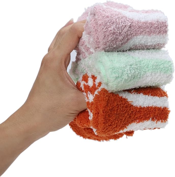 Womens Fuzzy Socks Microfiber Soft Cozy Warm Slipper Sleeping Winter Sock Fluffy Cabin Plush Stocking Stuffers