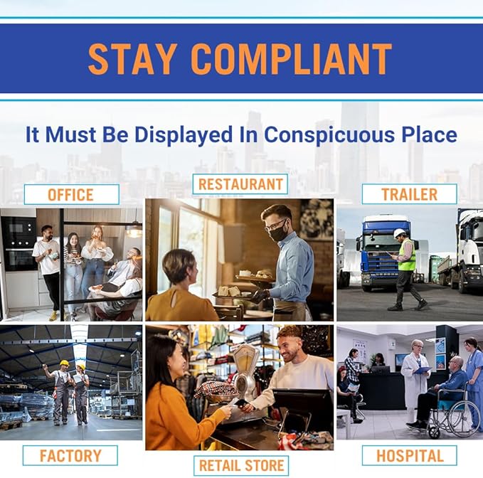 Mississippi Labor Law Poster 2025- State, Federal, OSHA Compliant - Workplace Required Posting for Employees - Spanish OSHA Poster - UV Laminated Waterproof - 26” x 39.5” - Spanish