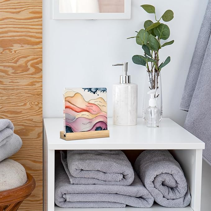 Therapy Office Decor, School Counselor Gifts, Mental Health Office Desk Decor, Gifts for Women Therapist Psychologist School Counselor, Halloween Christmas Gift Inhale Exhale Sequence Acrylic Sign