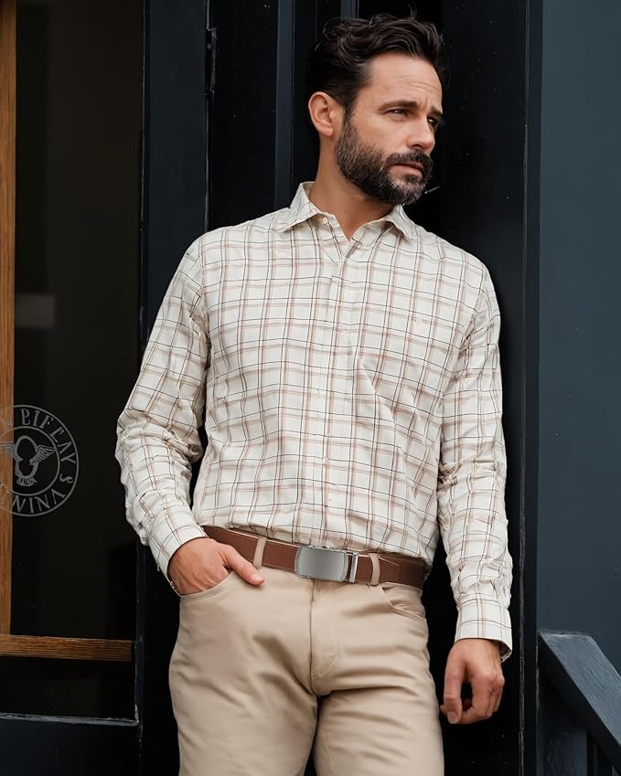 CHAOREN Mens Belt Leather Ratchet Belt - Customizable Fit, Effortless Style (35mm)