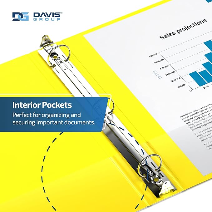 Premium Economy 6-Pack 3-Ring Binders for School or Office, Round-Ring Binders, 1.5 Inch, Yellow