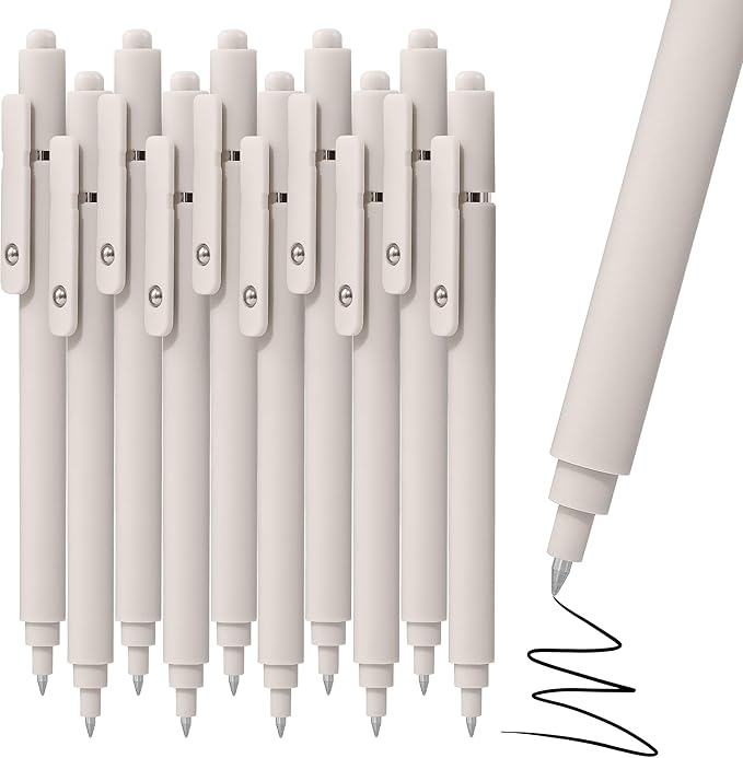 RIANCY Gel Pens, 0.5mm Black Ink Quick Dry Ball Point Pens, Fine Point Smooth Writing Pens, Cute Aesthetic Gifts Set for Men Women Journaling, Office School Stationery Supplies