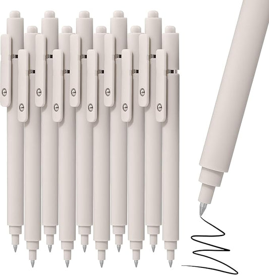 RIANCY Gel Pens, 0.5mm Black Ink Quick Dry Ball Point Pens, Fine Point Smooth Writing Pens, Cute Aesthetic Gifts Set for Men Women Journaling, Office School Stationery Supplies