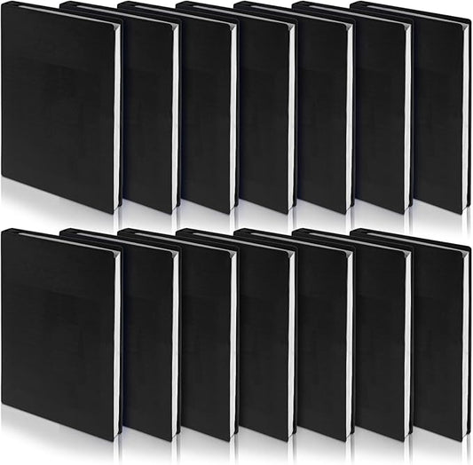 Sherr 14 Pack Stretchable Book Covers Reusable Jumbo Bookcloth 9" x 11" Durable Washable Back to School Book Cover Protector for Most Hardcover Books Textbooks(Black,Classic)