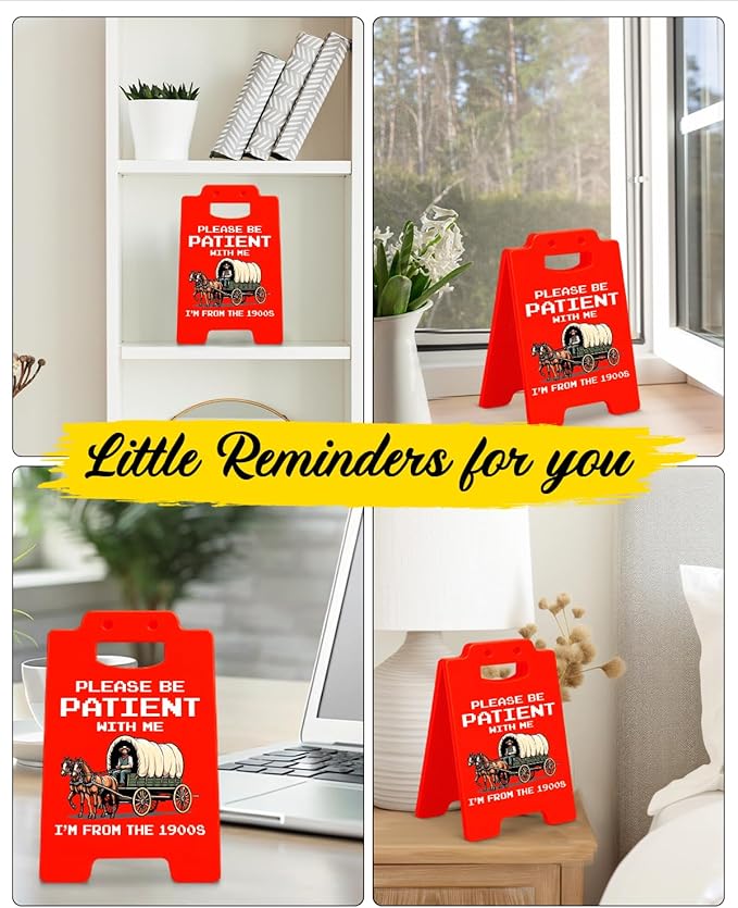 Funny Western Office Desk Decor - Retro Western Gifts for Coworkers Friends, I'm From the 1900s Retro Office Desk Little Signs