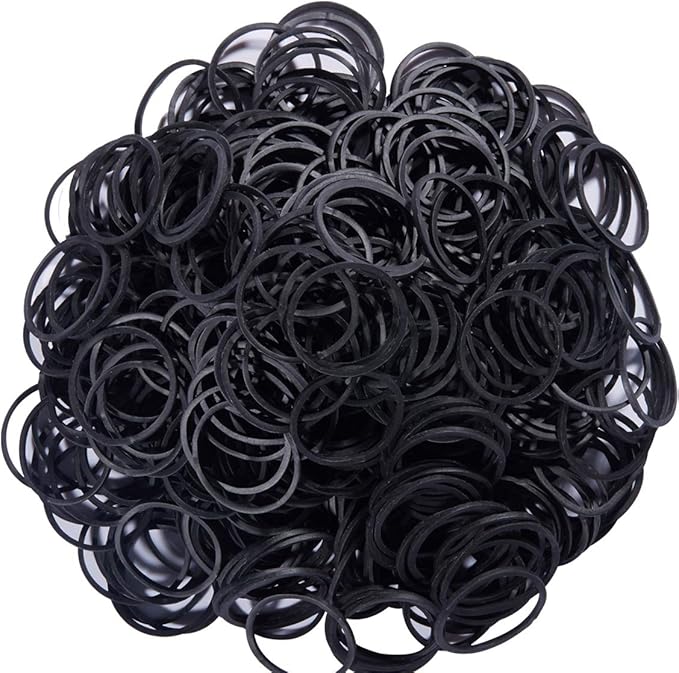 AMUU Rubber Bands 500pcs Black 1inch Small Rubber Bands for Office 2.5cm rubber band for Office School Home Strong Elastic Band Loop Office Supplies