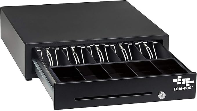 Cash Register Money Drawer. Compatible with Square [Receipt Printer Required]. Includes Built in Cable to Connect to Receipt Printer. (Printer Driven)