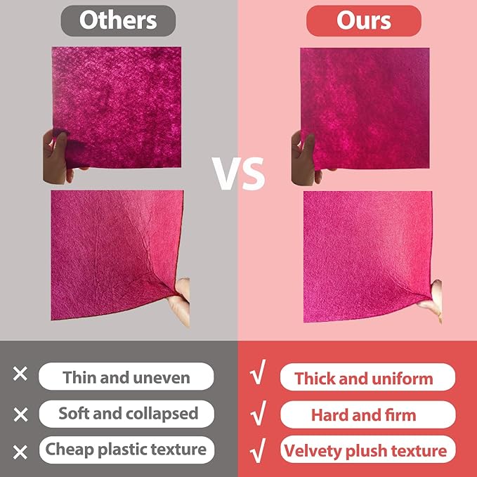 80 PCS Wool Blend Felt Sheets for Crafts 1 mm Thickness, 40 Color 11.8 x 11.8 Inch Assorted Stiff Felt Squares Bulk for Sewing Patchwork School DIY Projects Decoration