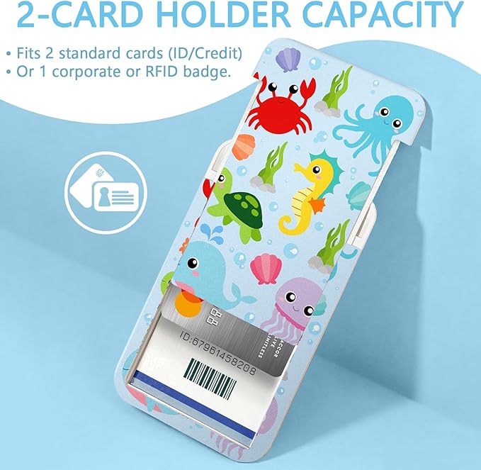 Gctriki Ocean Theme ID Badge Holder with Lanyard - Cute Sea Animals Design - Retractable Clip for Nurses, Teachers, School Staff - Cute Teacher Appreciation Gift & School Supplies