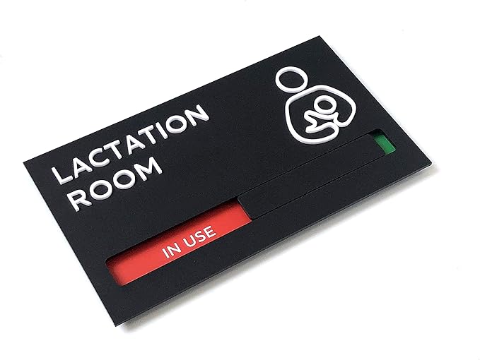 Kubik Letters Premium Lactation Room Sign with Slider for Dual Messages Room Status (AVAILABLE or IN USE)