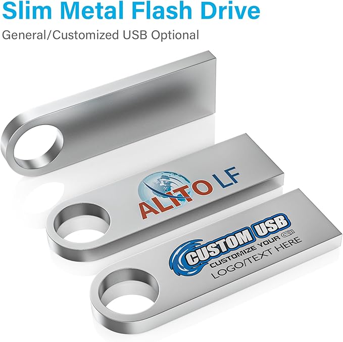 ABLAZE 8GB Flash Drive 5 Pack, Metal USB 2.0 Thumb Drives with Keychains USB Stick Pendrive (Sliver)