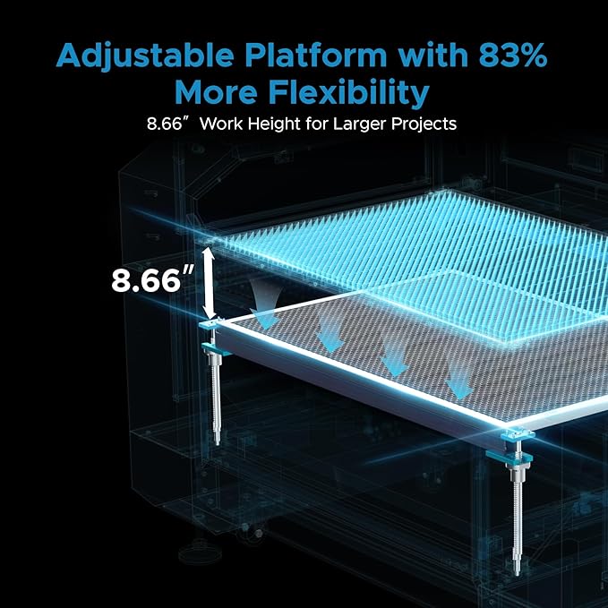 OMTech Pronto 150W CO2 Laser Engraver – 63"x40" Laser Cutter with Autofocus, 2-Way Pass, Air Assist, Red Dot Pointer | Ideal for Wood, Acrylic, Glass & More