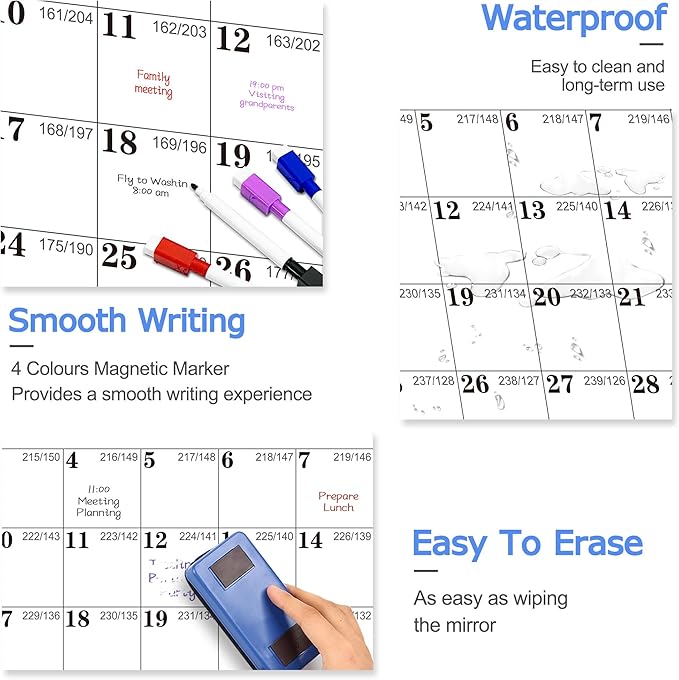 24" x 36" 2026 Wall Calendar Erasable Starry Sky, Wet & Dry Erase Large Laminated Annual Yearly Planner - 12 Month Horizontal/Vertical Calendar January to December for Easy Planning, Organizing