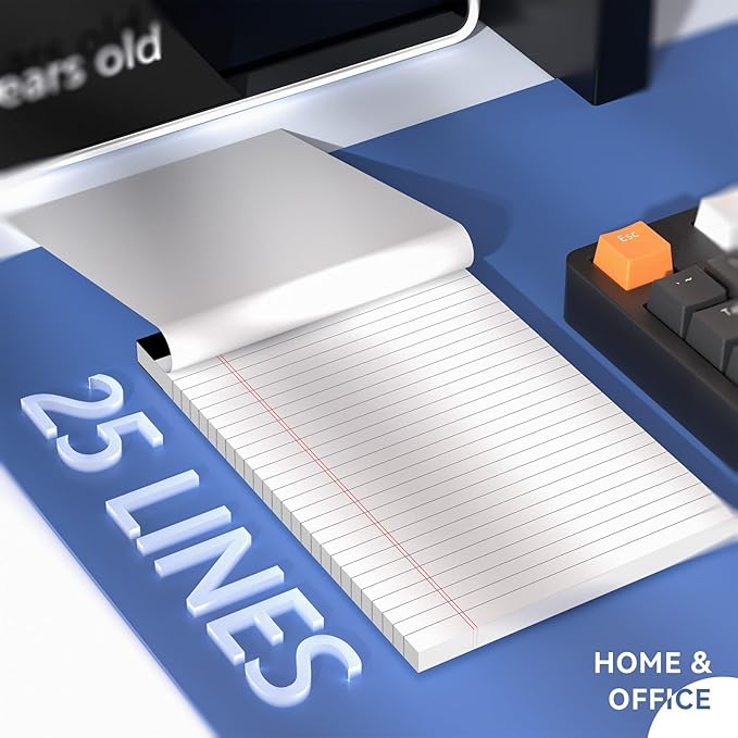 5" x 8" Note Pads 10 Pack of Legal Pads 21lb Notepad College Ruled Legal Pad 30 Sheets Perforated Small Writing Pads Double-Side Printed Pad of Paper for School, College, Office