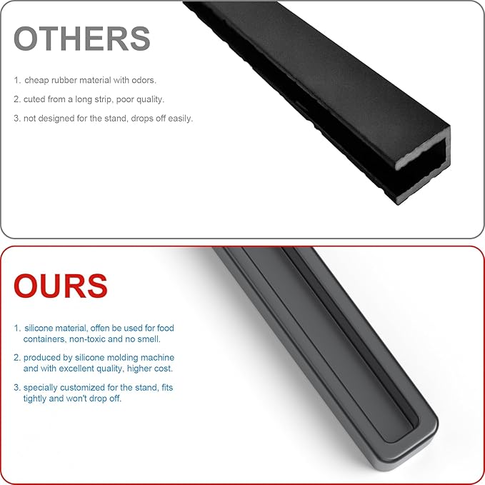 WINFFOR Comfortable Computer Keyboard Stand - 2 Pack Ergonomic Riser Acrylic Tilted Holder for Easy Typing & Working - Fits - 17'' Wide (Matte Black)