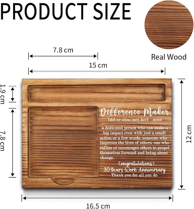 30th Work Anniversary Sticky Note Holder, Thank You Appreciation 30 Year Work Anniversary Decor Gifts for Coworker, Employee, Him, Her, Happy 30th Work Anniversary Self-Stick Note Pad Holders GAA47