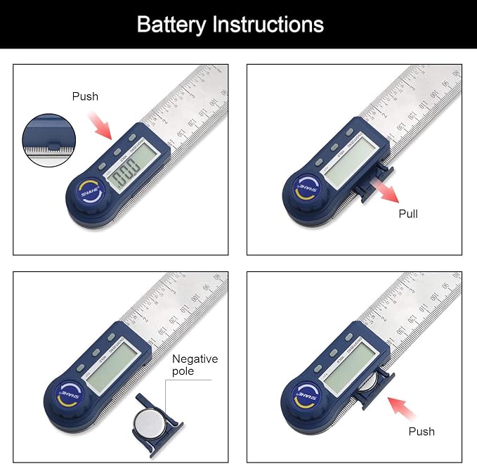 Digital Angle Finder,2 in 1 Digital Protractor, 7 inch / 200mm Stainless Steel Digital Angle Ruler with Zeroing and Locking Function