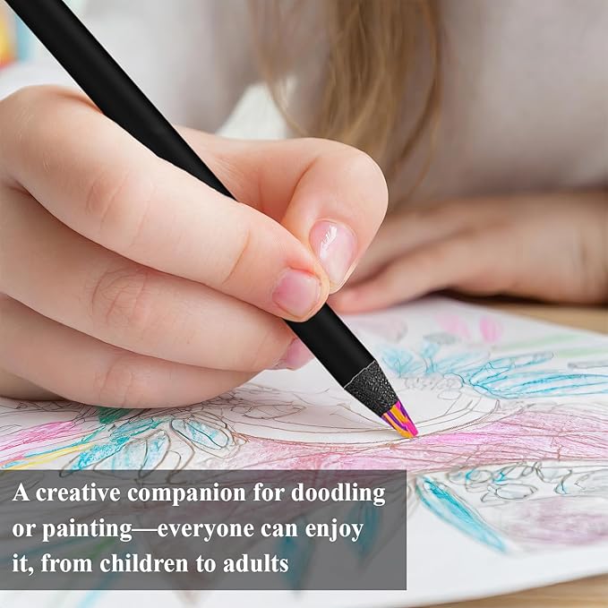 Stocking Stuffers,12-Color Rainbow Pencils Set- Multicolored Colored Pencils for Kids, Adults & Artists, Professional Art Supplies Pencils for Coloring Books, Sketching & Illustration.