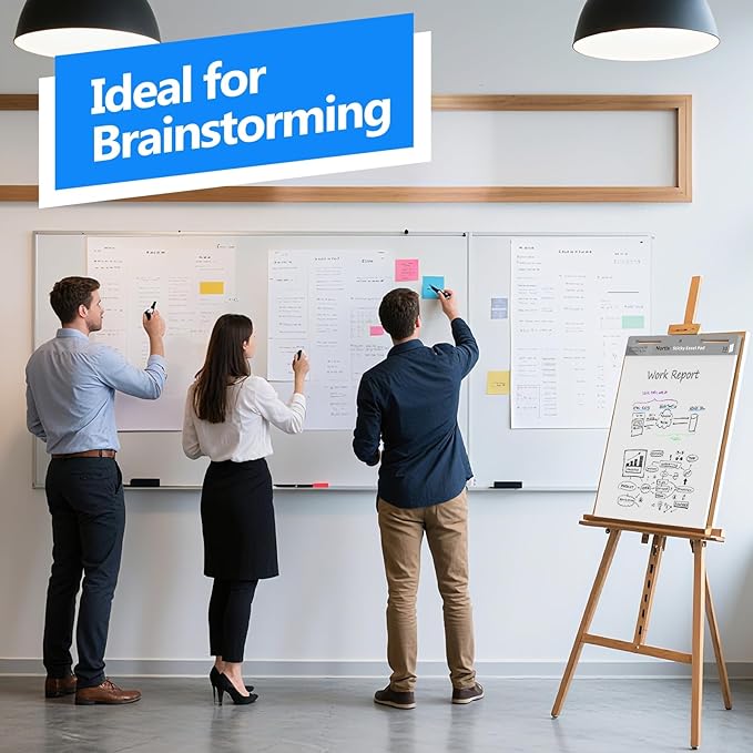 Nortix Flip Chart Paper, Sticky Easel Pads, Chart Paper for Teachers,Super Adhesive & Bleed-Resistant, Large Self-Stick Easel Paper for Classroom/Office, 25 x 30 inch, 30 Sheets/Pad, 3 Pads