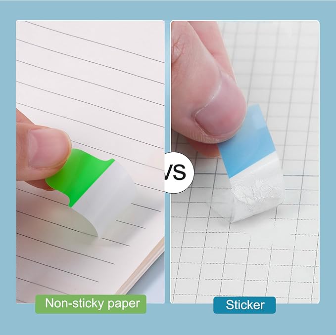 Golcellia Sticky Tabs - 600 Sheets Notebook Tabs - Sticky Flags, Index & Page Tabs - Durable Divider & Binder Tabs for Books & Bibles（6 Pcs, 5 - Color）