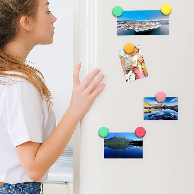 Qualsen Fridge Magnets, 20pcs Refrigerator Magnets, Small Magnet for Whiteboard, Mini Cute Magnet for Fridge, Locker, White Board, Kitchen, Office, Classroom (10 Colors)