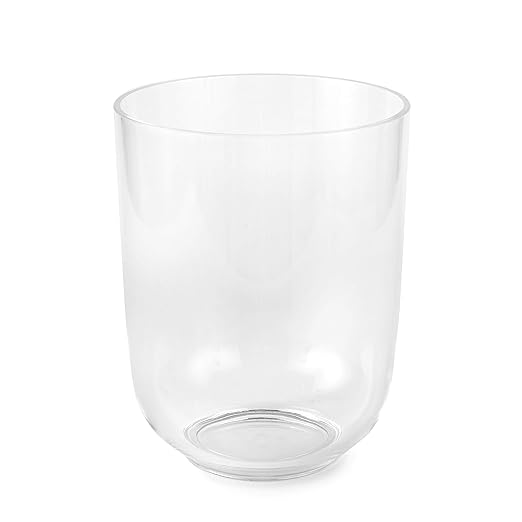 Huang Acrylic Clear Round Wastebasket Trash Can | Garbage Container Bin for Bathrooms, Kitchens, Home Offices | Shatter-Proof, Stylish, Durable and Compact Design