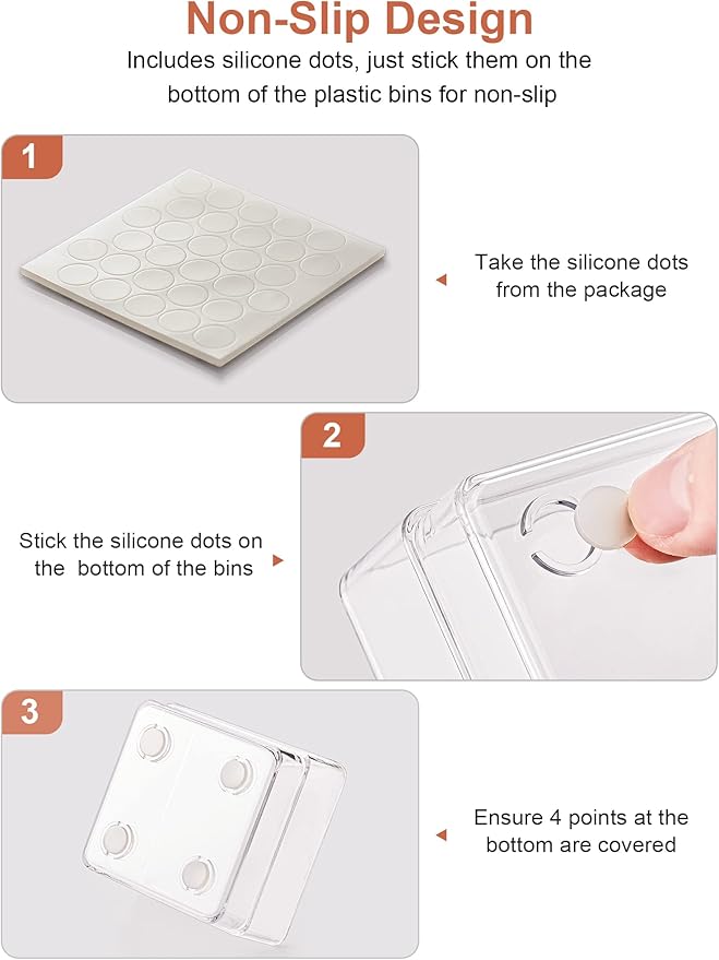 SMARTAKE 16-Piece Drawer Organizer with Non-Slip Silicone Pads, 5-Size Desk Storage Tray for Makeup, Jewelries, Utensils in Bedroom Dresser, Office and Kitchen, Clear