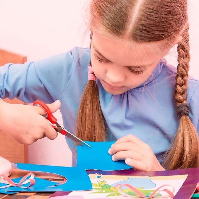 24 Black Scissors Bulk, Rkqoa 8" All Purpose Scissors Pack - Thick Sharp Shears for Office School Sewing Craft Supplies, Classroom Must have, Teacher/Class Scissor, Right/Left Handles