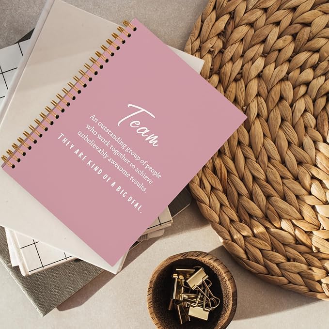 hold fizz Pink Meeting Notebook for Work, Employee Appreciation Gifts, Team Gifts for Employees, Journals for Writing, Thank You Gifts for Women Men Leader Boss Manager Mentor Coworkers, 5.5"x8.3"