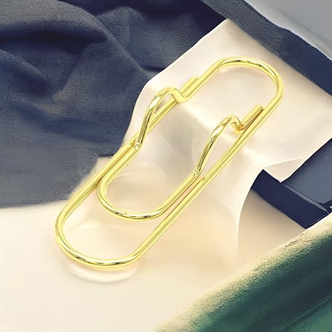 Metal Pen Clips in Gold/Silver/Rose Gold - Pack of 12 Paperclip Pen Holders for Notebooks and Papers, Metal Pen Clip Holder and Pen Holder Clip Included