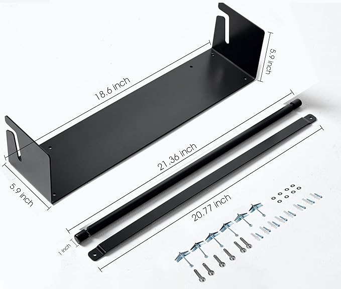 18”Kraft Paper Dispenser Holder Wall Mount, Heavy-Duty Paper Cutter Butcher Paper Dispenser to Do Lists, DIY Drawing, Taking Note, Artwork, Daily Special - Black