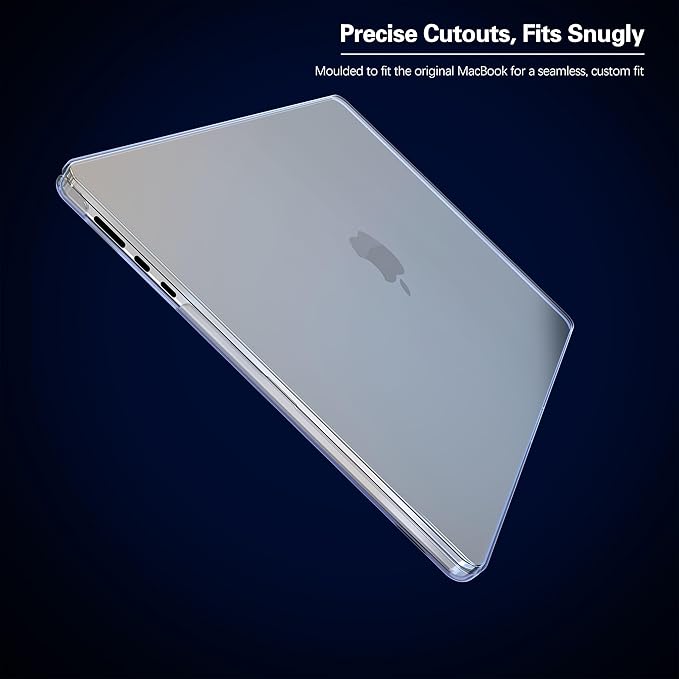 KEROM Crystal Clear Case for MacBook Air 13 inch 2025-2022 M4 M3 M2 A3240 A3113 A2681, MacBook Air 13 inch Clear Case M4 M3 M2, Slim Plastic Hard Shell & Keyboard Cover for Mac Air 13.6'', Transparent