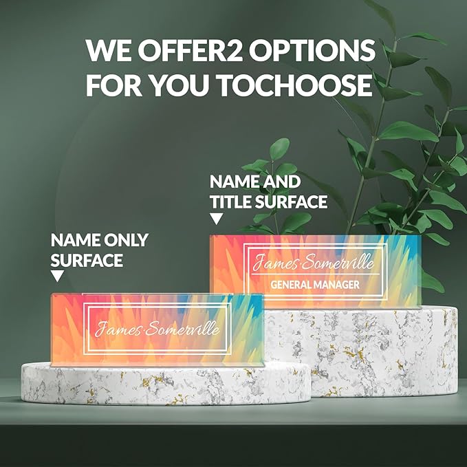 Desk Name Plate Personalized, Custom Name Plate for Desk, Acrylic Desktop Accessories, Office Gift & Decor for Women Men, Teacher Nurse Boss Employee Appreciation Gifts