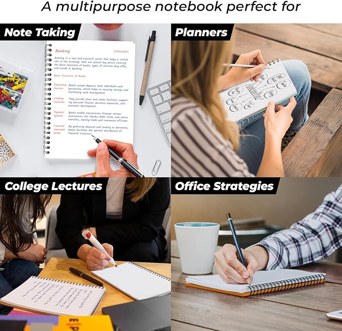 Blank Spiral Notebook, 48 Pack, 5.8 x 8.3, 120 Pages (60 Sheets), 100 GSM Unlined Drawing Notebooks, Assorted A5 Journals, No-Bleed, Sketching, Note Taking, Blank Journals for Office & School